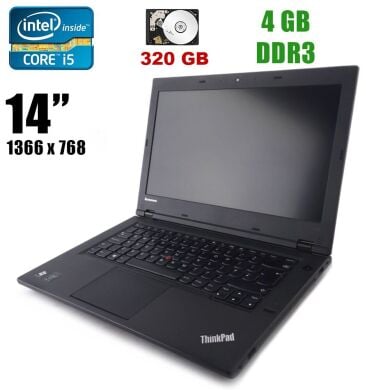 Lenovo ThinkPad L440 / 14" (1366x768) TN / Intel Core i5-4200M (2(4)ядра по 2.5 - 3.1GHz) / 4GB DDR3 / 320GB HDD Lenovo ThinkPad L440 / 14" (1366x768) TN / Intel Core i5-4200M (2(4)ядра по 2.5 - 3.1GHz) / 4GB DDR3 / 320GB HDD