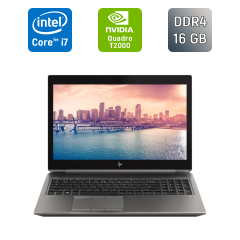 Мобильная рабочая станция Б-класс HP zBook 15 G6 / 15.6" (1920x1080) IPS / Intel Core i7-9750H (6 (12) ядер по 2.6 - 4.5 GHz) / 16 GB DDR4 / 300 GB SSD / nVidia Quadro T2000, 4 GB GDDR5, 128-bit / Fingerprint / WebCam / HDMI