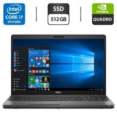 Мобільна робоча станція Dell Precision 3541 / 15.6" (1920x1080) IPS / Intel Core i7-9750H (6 (12) ядер по 2.6 - 4.5 GHz) / 32 GB DDR4 / 512 GB SSD / nVidia Quadro P620, 4 GB GDDR5, 128-bit / WebCam