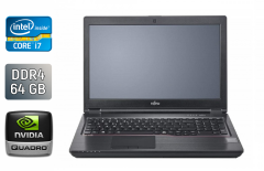 Мобильная рабочая станция Fujitsu Celsius H780 / 15.6" (1920x1080) IPS / Intel Core i7-8750H (6 (12) ядер по 2.2 - 4.1 GHz) / 64 GB DDR4 / 512 GB SSD / nVidia Quadro P600, 4 GB GDDR5, 128-bit / WebCam / HDMI / Windows 10