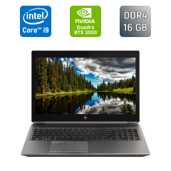 Мобільна робоча станція HP zBook 15 G6 / 15.6" (1920x1080) IPS / Intel Core i9-9880H (8 (16) ядер по 2.3 - 4.8 GHz) / 16 GB DDR4 / 512 GB SSD / nVidia Quadro RTX 3000, 6 GB GDDR6, 192-bit / WebCam / Fingerprint