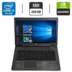 Мобільна робоча станція HP ZBook 17 G2 / 17.3" (1600x900) TN / Intel Core i5-4200M (2 (4) ядра по 2.5 - 3.1 GHz) / 8 GB DDR3 / 256 GB SSD / nVidia Quadro K610M, 1 GB GDDR5, 64-bit / WebCam / DVD-ROM