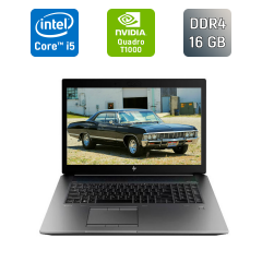 Мобильная рабочая станция HP zBook 17 G6 / 17.3" (1920x1080) IPS / Intel Core i5-9400H (4 (8) ядра по 2.5 - 4.3 GHz) / 16 GB DDR4 / 480 GB SSD / nVidia Quadro T1000, 4 GB GDDR5, 128-bit / WebCam / TouchID