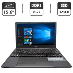 Ноутбук Acer Aspire E1-510 / 15.6" (1366x768) TN / Intel Celeron N2840 (4 ядра по 2.16 - 2.58 GHz) / 8 GB DDR3 / 128 GB SSD / Intel HD Graphics / WebCam / DVD-ROM