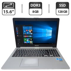Ноутбук Б-класс Asus R553L / 15.6" (1366x768) TN / Intel Core i3-4030U (2 (4) ядра по 1.9 GHz) / 8 GB DDR3 / 128 GB SSD / Intel HD Graphics 4400 / WebCam / DVD-ROM