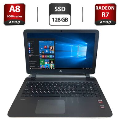 Ноутбук Б-клас HP Pavilion 15 / 15.6" (1366x768) TN / AMD A8-6410 (4 ядра по 2.0 - 2.4 GHz) / 8 GB DDR3 / 128 GB SSD / AMD Radeon R7 M260, 2 GB GDDR3, 64-bit / WebCam / HDMI