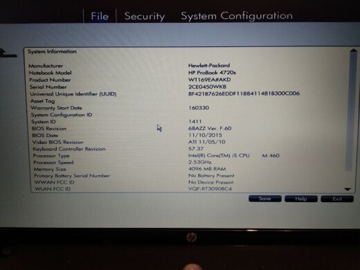 Ноутбук Б-клас HP ProBook 4720s / 17.3" (1600x900) TN / Intel Core i5-460M (2 (4) ядра по 2.53 - 2.8 GHz) / 4 GB DDR3 / 120 GB SSD / ATI Mobility Radeon HD 530v, 512 MB GDDR3, 64-bit / WebCam / DVD-RW / HDMI / АКБ не тримає