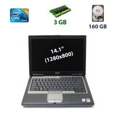 Ноутбук Б - класса Dell Latitude D630 / 14.1" (1280x800) TN LED / Intel Core 2 Duo T7250 (2 ядра по 2.0 GHz) / 3 GB DDR2 / 160 GB HDD / Intel GMA X3100 / DVD-RW / Com Port (IEEE 1394)