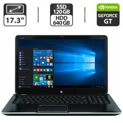 Ноутбук HP Envy dv7 / 17.3" (1600x900) TN / Intel Core i7-2620M (2 (4) ядра по 2.7 - 3.4 GHz) / 8 GB DDR3 / 120 GB SSD + 640 GB HDD / nVidia GeForce GT 630M, 2 GB GDDR5, 128-bit / WebCam