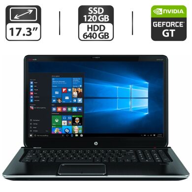 Ноутбук HP Envy dv7 / 17.3" (1600x900) TN / Intel Core i7-2620M (2 (4) ядра по 2.7 - 3.4 GHz) / 8 GB DDR3 / 120 GB SSD + 640 GB HDD / nVidia GeForce GT 630M, 2 GB GDDR5, 128-bit / WebCam