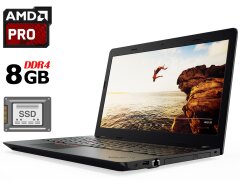 Ноутбук Lenovo ThinkPad E575 / 15.6" (1366x768) TN / AMD PRO A6-9500B (2 ядра по 2.3 - 3.2 GHz) / 8 GB DDR4 / 120 GB SSD / AMD Radeon R5 Graphics / WebCam / HDMI