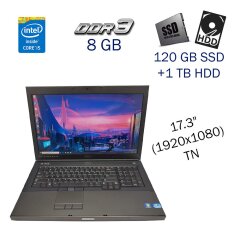 Рабочая станция Dell Precision M6700 / 17.3" (1920х1080) TN / Intel Core i5-3340M (2 (4) ядра по 2.7 - 3.4 GHz) / 8 GB DDR3 / 120 GB SSD+1 TB HDD / nVidia Quadro K4000M, 4 GB GDDR5, 256-bit / WebCam / NO ODD