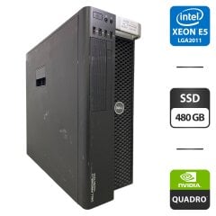 Рабочая станция Dell Precision T7810 Tower / 2x Intel Xeon E5-2697 v3 (14 (28) ядер по 2.6 - 3.6 GHz) / 64 GB DDR4 / 480 GB SSD / nVidia Quadro K2200, 4 GB GDDR5, 128-bit / 825W