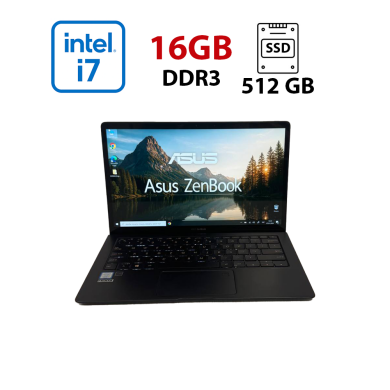 Ультрабук Б-клас Asus ZenBook UX391F / 13.3" (3840x2160) IPS Touch / Intel Core i7-8565U (4 (8) ядра по 1.8 - 4.6 GHz) / 16 GB DDR3 / 512 GB SSD / Intel UHD Graphics / WebCam