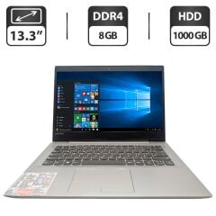 Ультрабук Б-класс Lenovo IdeaPad 320S / 13.3" (1366x768) TN / Intel Pentium 4415U (2 (4) ядер по 2.3 GHz) / 8 GB DDR4 / 1000 GB HDD / Intel HD Graphics 610 / WebCam