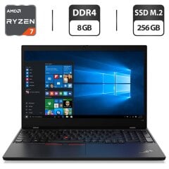 Ультрабук Б-клас Lenovo ThinkPad L15 Gen 1 / 15.6" (1920x1080) IPS / AMD Ryzen 7 Pro 4750U (8 (16) ядра по 1.7 - 4.1 GHz) / 8 GB DDR4 / 256 GB SSD M.2 / AMD Radeon Graphics / WebCam