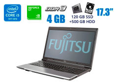 Ноутбук Fujitsu Lifebook N532 / 17.3" (1600x900) TN / Intel Core i5-3230M (2 (4) ядра по 2.6 - 3.2 GHz) / 4 GB DDR3 / 120 GB SSD + 500 GB HDD / nVidia GeForce GT 620M, 1 GB DDR3, 64-bit / WebCam / USB 3.0 / HDMI