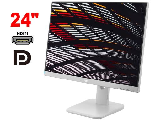 Монітор AOC 24P1 / 24" (1920x1080) IPS / 1x HDMI, 1x DisplayPort, 1x DVI, 1x VGA, 4x USB 3.0, 2x Audio / 2x 2.0W / VESA 100x100 / Pivot