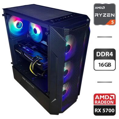 Игровой ПК DarkFlash DK352 Black Plus Tower / AMD Ryzen 5 3600 (6 (12) ядер по 3.6 - 4.2 GHz) / 16 GB DDR4 / 500 GB SSD M.2 / AMD Radeon RX 5700, 8 GB GDDR6, 256-bit / 600W Игровой ПК DarkFlash DK352 Black Plus Tower / AMD Ryzen 5 3600 (6 (12) ядер по 3.6 - 4.2 GHz) / 16 GB DDR4 / 500 GB SSD M.2 / AMD Radeon RX 5700, 8 GB GDDR6, 256-bit / 600W