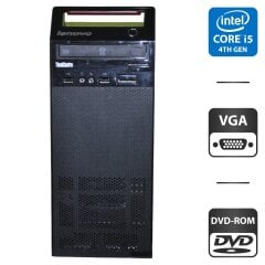 Комп'ютер Lenovo ThinkCentre E73 Tower / Intel Core i5-4460S (4 ядра по 2.9 - 3.4 GHz) / 8 GB DDR3 / 500 GB HDD / Intel HD Graphics 4600 / Windows 10 Pro