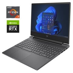 Игровой ноутбук Б-класс HP Victus 15-fa1003ca / 15.6" (1920x1080) IPS / AMD Ryzen 7 8845HS (8 (16) ядра по 3.8 - 5.1 GHz) / 16 GB DDR5 / 512 GB SSD NVMe / nVidia GeForce RTX 4060, 8 GB GDDR6, 128-bit / WebCam