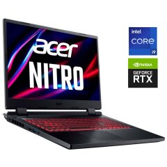 Игровой ноутбук Acer Nitro 5 AN517-55 / 17.3" (2560x1440) IPS / Intel Core i9-12900H (14 (20) ядер по 2.5 - 5.0 GHz) / 32 GB DDR5 / 1000 GB SSD + 1000 GB SSD / nVidia GeForce RTX 4060, 8 GB GDDR6, 128-bit / WebCam / Win 11 Home