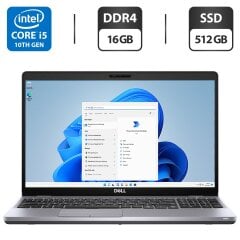 Ультрабук Dell Latitude 5510 / 15.6" (1920x1080) IPS / Intel Core i5-10210U (4 (8) ядра по 1.6 - 4.2 GHz) / 16 GB DDR4 / 512 GB SSD / Intel UHD Graphics / WebCam