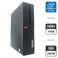 Комп'ютер Lenovo ThinkCentre M720s SFF / Intel Core i5-8400 (6 ядер по 2.8 - 4.0 GHz) / 16 GB DDR4 / 240 GB SSD / Intel UHD Graphics 630
