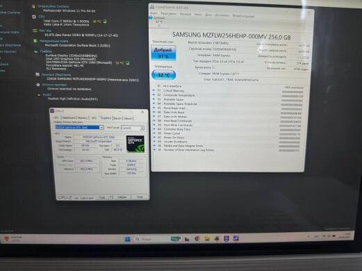 Игровой ультрабук-трансформер Б-класс Microsoft Surface Book 2 / 15" (3240x2160) IPS Touch / Intel Core i7-8650U (4 (8) ядра по 1.9 - 4.2 GHz) / 16 GB DDR4 / 256 GB SSD / nVidia GeForce GTX 1060, 6 GB GDDR5, 192-bit / WebCam / Win 11 Игровой ультрабук-трансформер Б-класс Microsoft Surface Book 2 / 15" (3240x2160) IPS Touch / Intel Core i7-8650U (4 (8) ядра по 1.9 - 4.2 GHz) / 16 GB DDR4 / 256 GB SSD / nVidia GeForce GTX 1060, 6 GB GDDR5, 192-bit / WebCam / Win 11