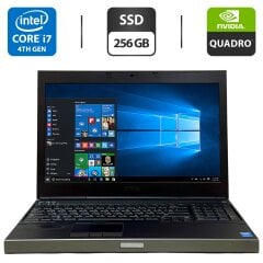 Мобильная рабочая станция Б-класс Dell Precision M4800 / 15.6" (1920x1080) TN / Intel Core i7-4810MQ (4 (8) ядра по 2.8 - 3.8 GHz) / 16 GB DDR3 / 256 GB SSD / nVidia Quadro K1100M, 2 GB GDDR5, 128-bit / WebCam / Windows 10 Pro