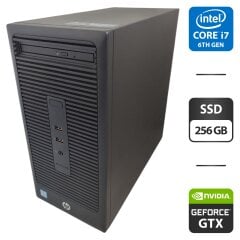 Комп'ютер HP 280 G2 Tower / Intel Core i7-6700 (4 (8) ядра по 3.4 - 4.0 GHz) / 16 GB DDR4 / 256 GB SSD / nVidia GeForce GTX 1050, 2 GB GDDR5, 128-bit / DVD-ROM