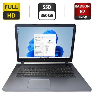 Ноутбук Б-клас HP Pavilion 17 / 17.3" (1920x1080) TN / AMD A10-5745M (4 ядра по 2.1 - 2.9 GHz) / 8 GB DDR3 / 360 GB SSD / AMD Radeon R7 M360, 2 GB GDDR3, 64-bit / WebCam / DVD-ROM