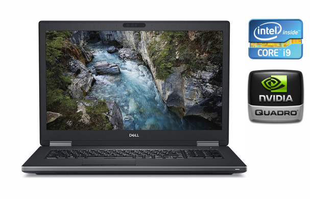 Мобильная рабочая станция Dell Precision 7730 / 17.3" (1920x1080) IPS / Intel Core i9-8950HK (6 (12) ядер по 2.9 - 4.8 GHz) / 64 GB DDR4 / 1000 GB SSD / nVidia Quadro P5200, 16 GB GDDR5, 256-bit / HDMI / Windows 10