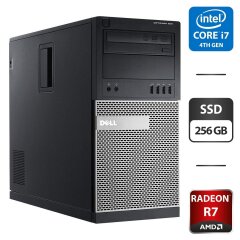 Компьютер Dell OptiPlex 9020 Tower / Intel Core i7-4790 (4 (8) ядра по 3.6 - 4.0 GHz) / 16 GB DDR3 / 256 GB SSD / AMD Radeon R7 250, 2 GB GDDR3, 128-bit / DVD-ROM / DisplayPort