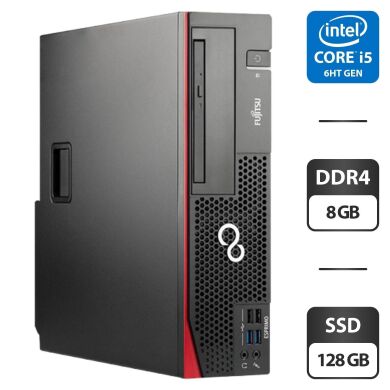 Компьютер Fujitsu Esprimo D556 E90 SFF / Intel Core i5-6400 (4 ядра по 2.7 - 3.3 GHz) / 8 GB DDR4 / 128 GB SSD / Intel HD Graphics 530 / DVD-ROM