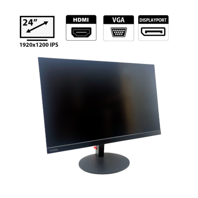 Монитор Lenovo ThinkVision T24D-10 / 24" (1920x1200) IPS / 1x HDMI, 1x DP, 1x VGA, 1x USB 3.0, 2x USB 2.0, 1x USB Type-B