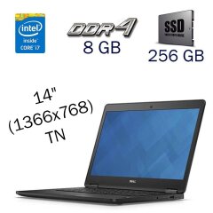 Ультрабук Dell Latitude E7470 / 14" (1366x768) TN / Intel Core i7-6600U (2 (4) ядра по 2.6 - 3.4 GHz) / 8 GB DDR4 / 256 GB SSD / Intel HD Graphics 520 / WebCam