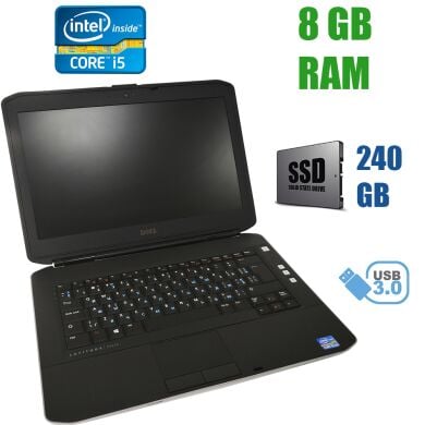 Dell Latitude E5430 / 14" (1366х768) / Intel Core i5-3340M (2(4)ядра по 2.7 - 3.4 GHz) / 8 GB DDR3 / New 240 GB SSD / USB 3.0, Webcam, HDMI, VGA