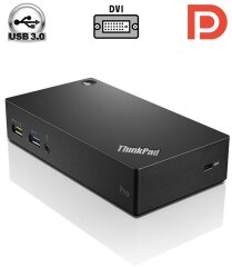 Док-станция Lenovo ThinkPad USB 3.0 Pro dk1522 40A7 / USB 3.0 / DVI, DisplayPort / USB 3.0, USB 2.0 / Gigabit Ethernet / Блок питания в комплекте
