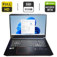 Ігровий ноутбук Acer Nitro 5 / 17.3" (1920x1080) IPS / Intel Core i5-10300H (4 (8) ядра по 2.5 - 4.5 GHz) / 16 GB DDR4 / 512 GB SSD / nVidia GeForce RTX 3060, 6 GB GDDR6, 192-bit / WebCam