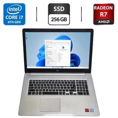 Игровой ноутбук Dell Inspiron 5770 / 17.3" (1920x1080) IPS / Intel Core i7-8550U (4 (8) ядра по 1.8 - 4.0 GHz) / 16 GB DDR4 / 256 GB SSD / AMD Radeon R7 M460, 4 GB GDDR5, 64-bit / WebCam