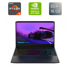 Ігровий ноутбук Lenovo IdeaPad Gaming 3 / 15.6" (1920x1080) IPS / AMD Ryzen 5 5600H (6 (12) ядер по 3.3 - 4.2 GHz) / 16 GB DDR4 / 512 GB SSD / nVidia GeForce GTX 1650, 4 GB GDDR6, 128-bit / WebCam / Windows 11