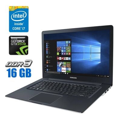 Ігровий ноутбук Samsung NP940Z5L / 15.6" (3840x2160) IPS Touch / Intel Core i7-6700HQ (4 (8) ядра по 2.6 - 3.5 GHz) / 16 GB DDR3 / 512 GB SSD / nVidia GeForce GTX 950M, 4 GB GDDR5, 128-bit / WebCam