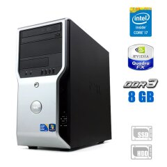 Компьютер Dell Precision T1500 Tower / Intel Core i7-870 (4 (8) ядра по 2.93 - 3.6 GHz) / 8 GB DDR3 / 180 GB SSD + 250 GB HDD / nVidia Quadro FX 3800, 1 GB GDDR3, 256-bit 