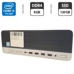 Компьютер HP ProDesk 600 G3 SFF / Intel Core i3-7100 (2 (4) ядра по 3.9 GHz) / 8 GB DDR4 / 120 GB SSD / Intel HD Graphics 630 / DisplayPort