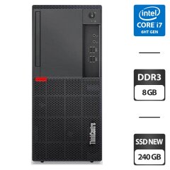 Комп'ютер Lenovo ThinkCentre M910T Tower / Intel Core i7-6700 (4 (8) ядра по 3.4 - 4.0 GHz) / 8 GB DDR4 / 240 GB SSD / Intel HD Graphics 530 / 250W