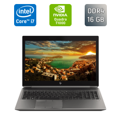 Мобільна робоча станція HP zBook 15 G6 / 15.6" (1920x1080) IPS / Intel Core i7-9850H (6 (12) ядер по 2.6 - 4.6 GHz) / 16 GB DDR4 / 1000 GB SSD / nVidia Quadro T1000, 4 GB GDDR5, 128-bit / WebCam / Fingerprint