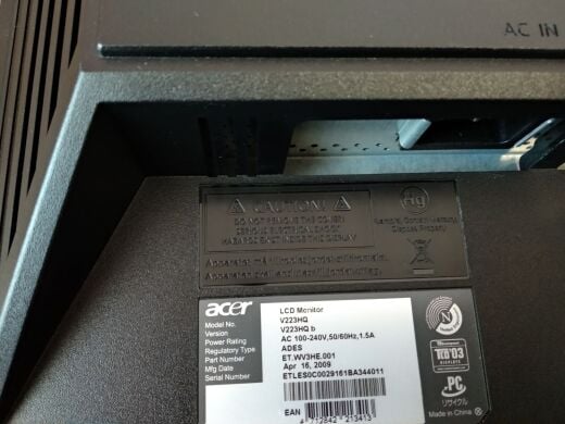 Монитор Acer V223HQ / 21.5" (1920x1080) TN / VGA / VESA 100x100 Монитор Acer V223HQ / 21.5" (1920x1080) TN / VGA / VESA 100x100