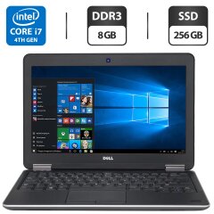 Нетбук Б-класс Dell Latitude E7240 / 12.5" (1366x768) TN / Intel Core i7-4600U (2 (4) ядра по 2.1 - 3.3 GHz) / 8 GB DDR3 / 256 GB SSD / Intel HD Graphics 4400 / WebCam / HDMI