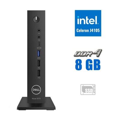 Неттоп Dell WYSE 5070 USFF / Intel Celeron J4105 (4 ядра по 1.5 - 2.5 GHz) / 8 GB DDR4 / 256 GB SSD M.2 / Intel UHD Graphics 600 / 65W / Windows 10 Pro